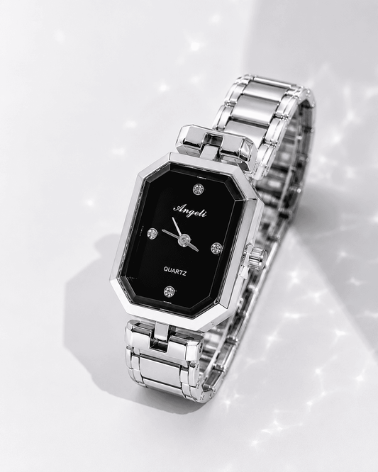 Elegant Gold Women’s Quartz Watch with Black Dial