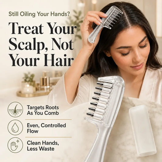 Scalp Oil Applicator Comb – Easy, Mess-Free Hair Oiling for Healthy Roots