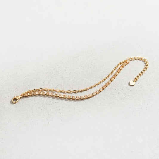 Elegant Gold Double-Layer Heart Bracelet