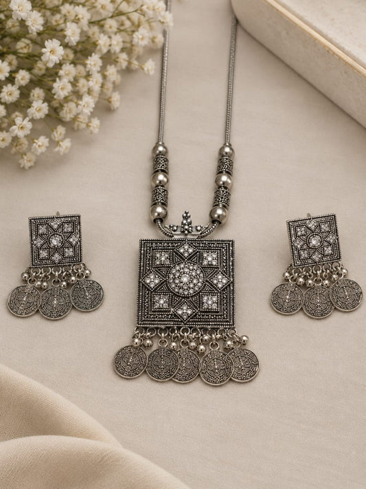 Royal Silver Floral Heritage Jewelry Set